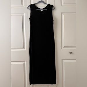 R&M Richard’s slinky knit straight black dress.